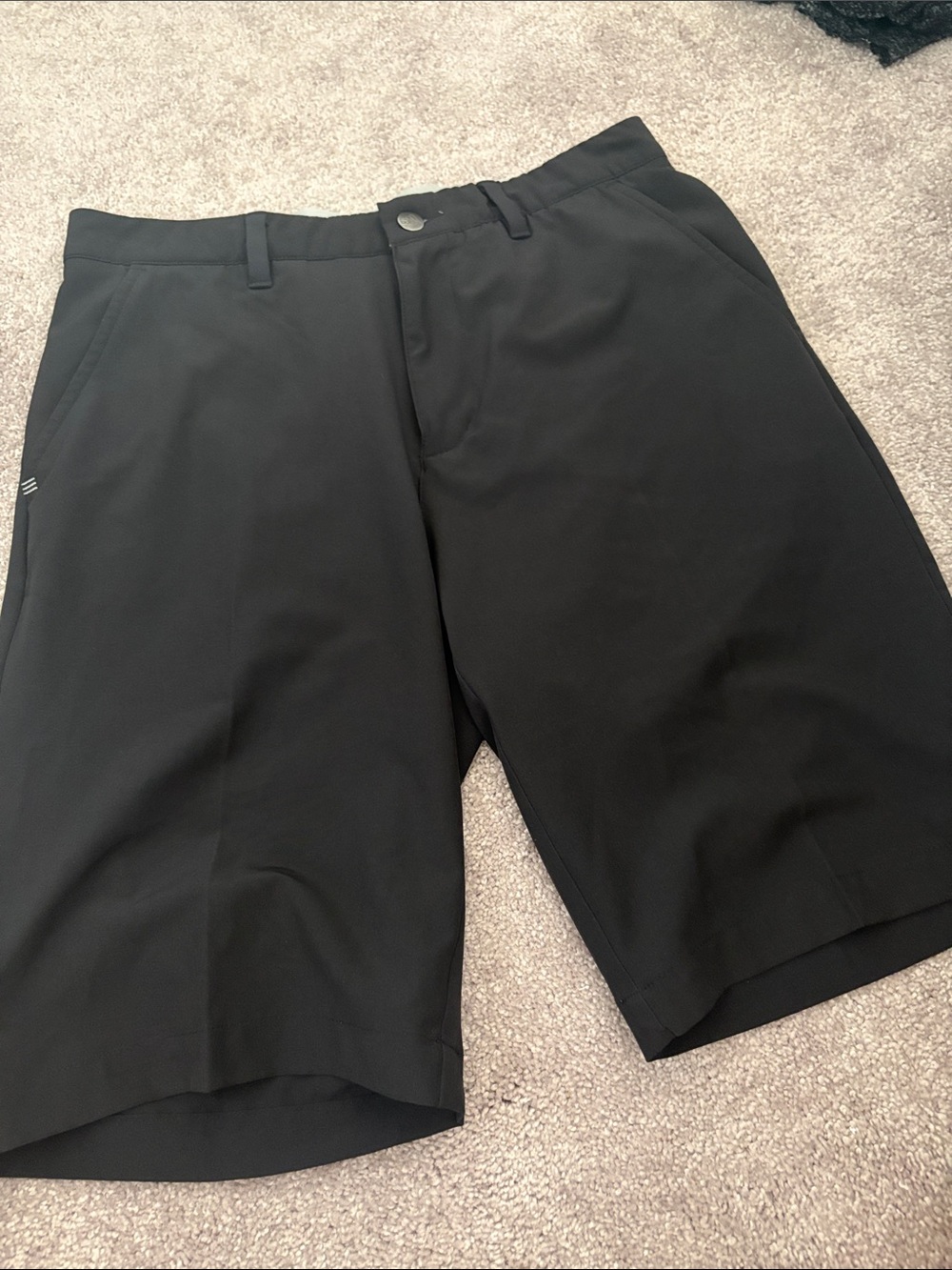 adidas men’s Black Flat-Front Performance Shorts